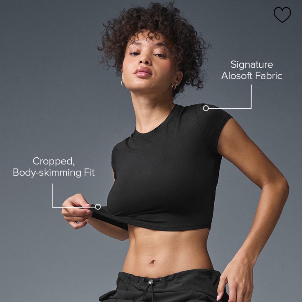 NEW Alosoft Crop Finesse Short Sleeve